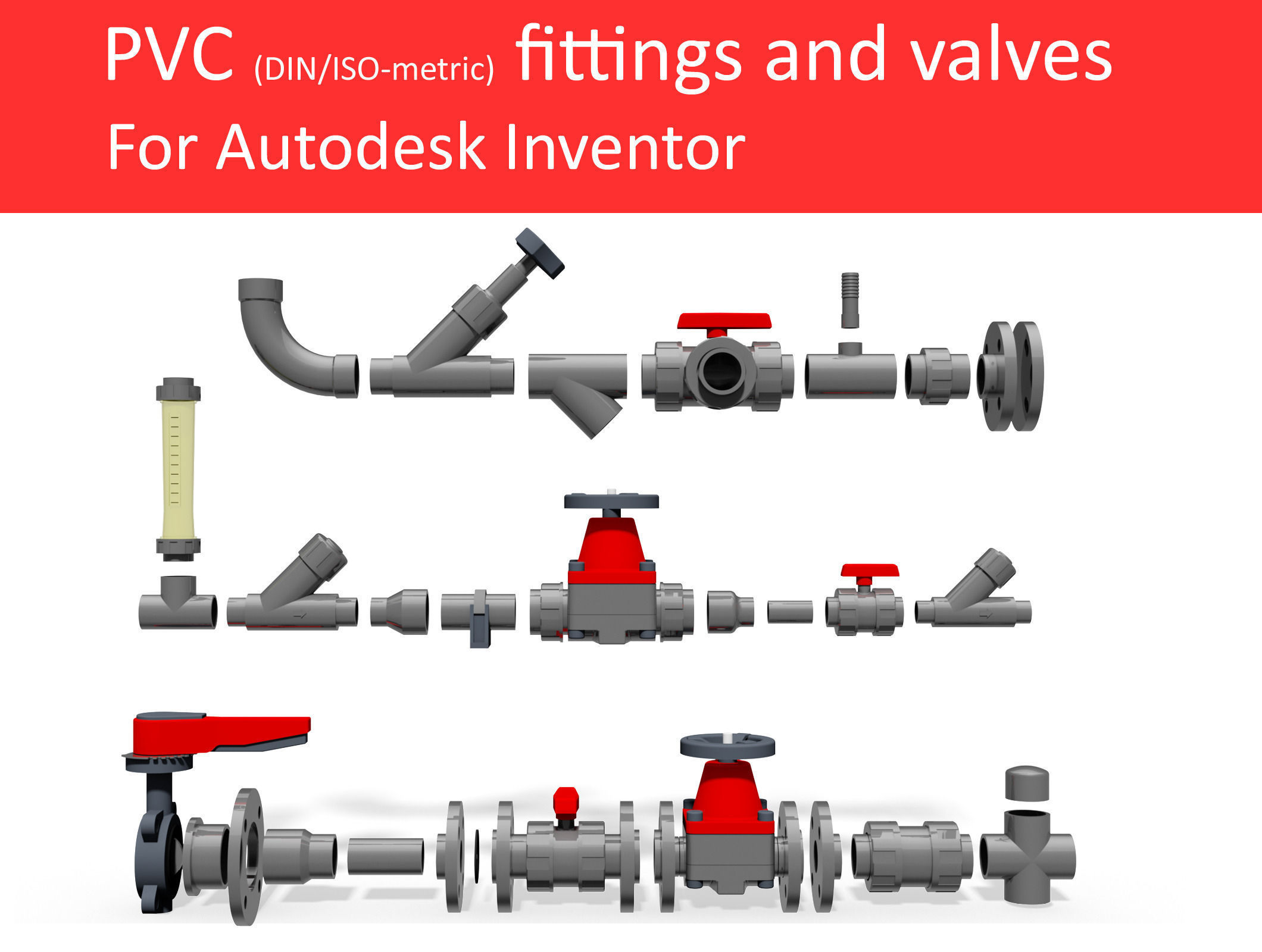 pvc pipe fittings cad models